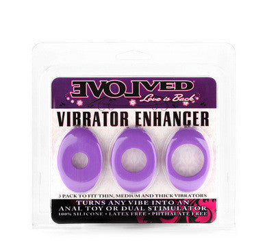 Vibrator Enhancer Silicone - 3  Pack - Purple