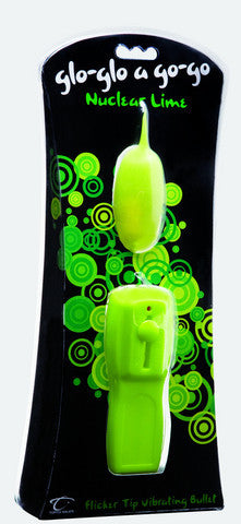 Glo Glo A Go Go Nuclear Lime Flicker Tip Vibrating Bullet