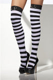 Thigh High Stockings - Black  and White  Fv-21143