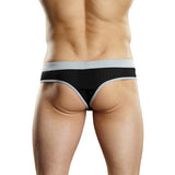Sport Thong Athletic Mesh -  Black and Grey - Small