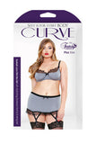 Eyelash Lace Trim Bra Set -  Grey - 1x-2x