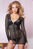Fishnet Dress Set - Black -  One Size