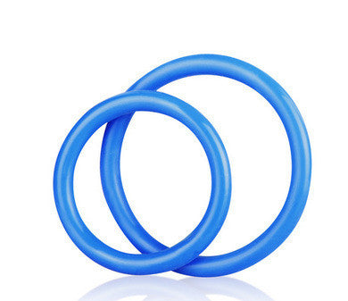 Silicone Cock Ring Set - Blue