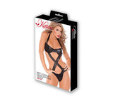 Kitten Wet Look and Faux  Leather Teddy - Black - One  Size