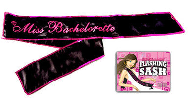 Miss Bachelorette Flashing  Sash - Black