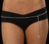 Rhinestone Heart Belly Chain