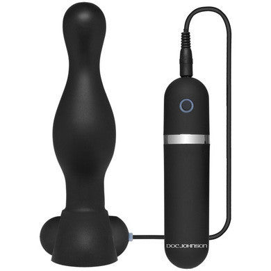 Platinum Premium Silicone -  the Delight Vibrating Plug -  Black