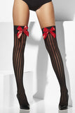 Stockings with Bow and Heart  - Black  Fv-32108