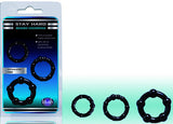 Stay Hard Beaded Cockrings 3 Piece Set - Black