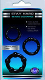 Stay Hard Beaded Cockrings 3 Piece Set - Black