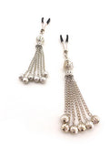 Nipple Clamp - Short Tweezer  - Chrome - Chain Tassel