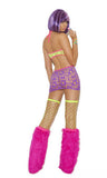 Neon Nites Ripped Mini Dress - One Size