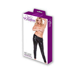 Kitten Wet Look Leggings  - Black - Queen Size