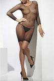 Lattice Net Dress - Black