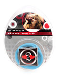 Nitrile Cock Ring 3 Piece Set  - Sky Blue