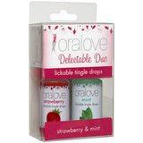 Oralove Delectable Duo  Lickable Tingle Drops -  Strawberry and Mint - 2 Pack