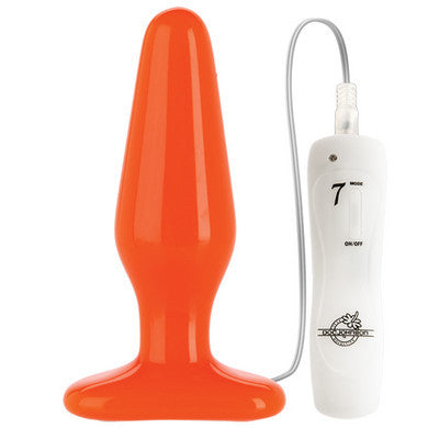 Glo Butt  Plug Thick Vibrating  - Orange