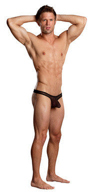 Euro Male Mini Pouch Thong -  Black - Extra Large