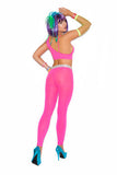 2-piece Cami Top and Leggings  Set - Neon Pink - One Size