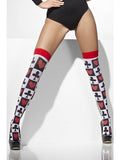 Opaque Hold-ups - Poker  Pattern - White - One Size