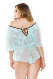 Stretch Lace Romper - Seafoam  3X-4X