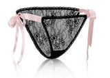 Turn Me On Vibrating Panties - Black Ribbon - 1XL