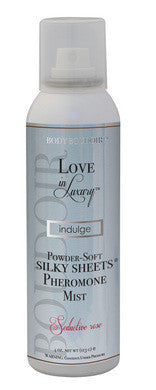 Love in Luxury Indulge Powder  Soft Silky Sheets Pheromone  Mist - Seductive Rose - 4 Oz.