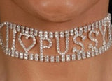 Rhinestone I Heart Pussy Choker