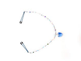 Nipple Clamp - Tweezer - Blue  - Swag Style - Jewled Blue  Heart Pendant