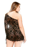 Floral Lace Dress Set - Black - 3X/4X