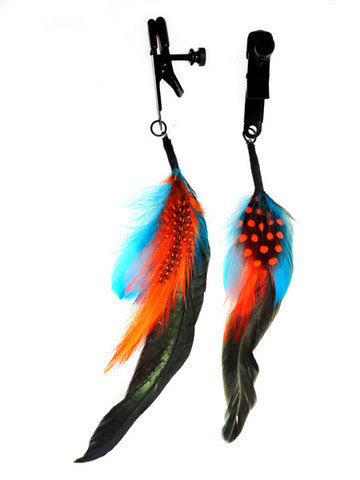 Nipple Clamp - Alligator Black - Feather Assorted Colors