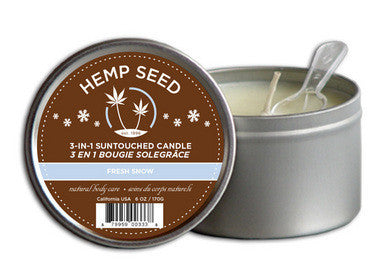 3-in-1 Fresh Snow Suntouched  Candle with Hemp - 6 Oz.