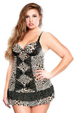 Leopard Print Babydoll Set - 3X/4X