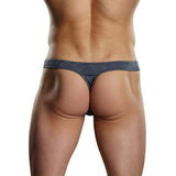 Nylon Burnout Wonder Thong -  Navy - Small-medium