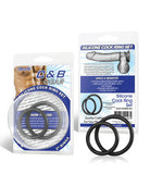 Silicone Cock Ring Set - Black