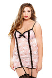 Sexy Chemise Set - Blush - 1X/2X