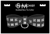 Sex And Mischief Studded Bow Tie Collar - Black