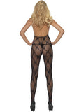 Halterneck Crotchless Bodystocking - Black