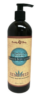 Moroccan Nights Hemp Seed  Hand and Body Lotion - 16 Oz.