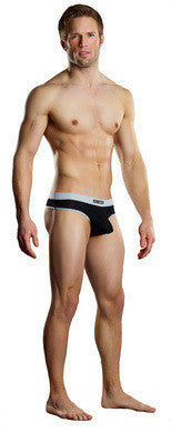 Sport Thong Athletic Mesh -  Black and Grey - Large