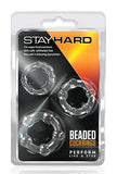 Stay Hard Beaded Cockrings 3 Piece Set - Clear