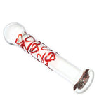 Adam And Eve Red Hearts Glass Dildo