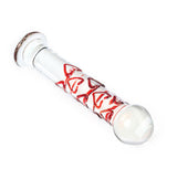 Adam And Eve Red Hearts Glass Dildo