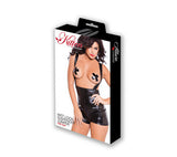 Kitten Wet Look Suspender  Jumper - Black - One Size