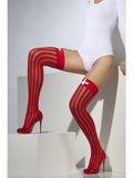 Sheer Hold-ups - Red - One  Size