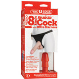 Vac-U-Lock Vibro 8-inch Realistic Cock with Ultra Harness
