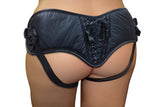 Plus Size Black Pvc Corsette  Strap-on