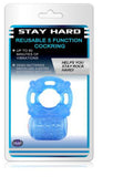 Stay Hard Reusable 5-Function Vibrating Cockring - Blue