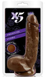 X5 Hard On Realistic Dildo with Suction Cup - Brown