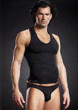 Performance Microfiber Pinstripe V-Neck Tank - Black - Small/Medium